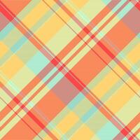 Vibrant diagonal plaid pattern in cheerful pastel hues. Perfect for textile design, website backgrounds, or crafting projects. Evokes feelings of warmth, optimism, and summer. vector