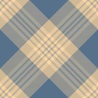 Elegant neutral plaid pattern in soft blue and beige tones. Perfect for textile designs, website backgrounds, or stationery. The subtle texture and muted colors evoke a sense of calm sophistication. vector