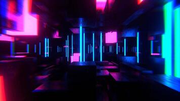 Blue and Pink Neon Area with Chip Texture Background VJ Loop I 4K video