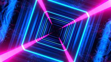 Cyan and Pink Futuristic Neon Strobe Infinity Mine Background VJ Loop I 4K video