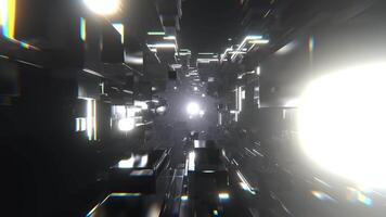 White Futuristic Cubic Strobe Neon Corridor Background VJ Loop I 4K video