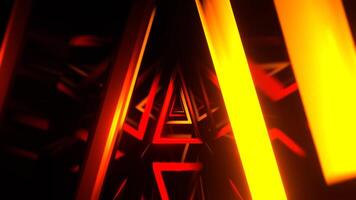 Red and Orange Infinity Neon Triangle Portal Background VJ Loop I 4K video