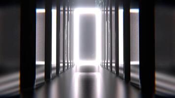 White Neon Alien Endless Corridor Background VJ Loop I 4K video