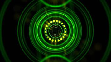 Yellow and Green Abstraction of Round Glowing Dots Background VJ Loop I 4K video