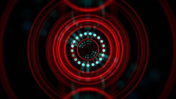 Turquoise and Red Abstraction of Round Glowing Dots Background VJ Loop I 4K video