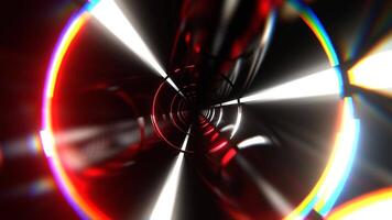 White and Red Infinite Corridor of Wandering Ring Energy Background VJ Loop I 4K video