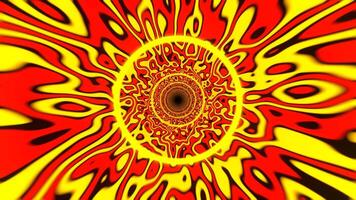 Red and Yellow Psychedelic Abstract Tunnel Background VJ Loop I 4K video