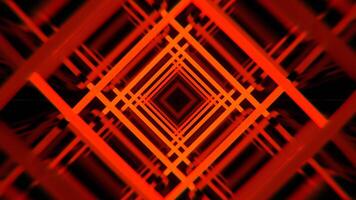 Orange Neon Pulse Square Tunnel Background VJ Loop I 4K video