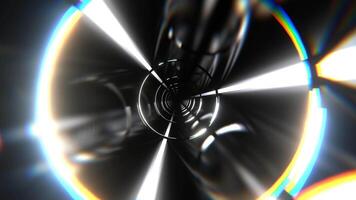 White Infinite Corridor of Wandering Ring Energy Background VJ Loop I 4K video