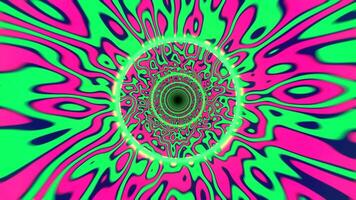 Green and Pink Psychedelic Abstract Tunnel Background VJ Loop I 4K video