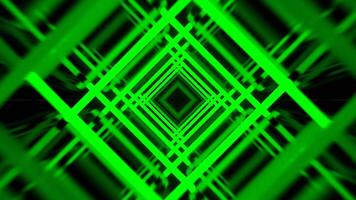 Deep Green Neon Pulse Square Tunnel Background VJ Loop I 4K video