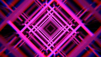 Pink Neon Pulse Square Tunnel Background VJ Loop I 4K video
