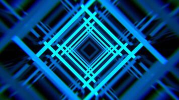 Cyan Neon Pulse Square Tunnel Background VJ Loop I 4K video