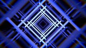 Light Blue Neon Pulse Square Tunnel Background VJ Loop I 4K video