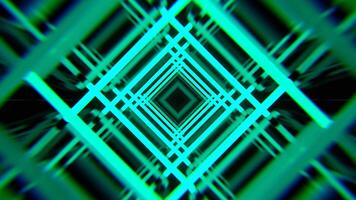 Turquoise Neon Pulse Square Tunnel Background VJ Loop I 4K video