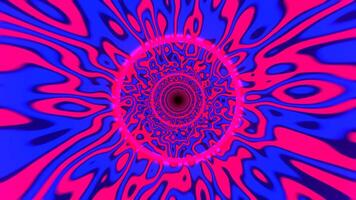 Deep Blue and Red Psychedelic Abstract Tunnel Background VJ Loop I 4K video