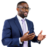 A man in a suit and tie is gesturing png