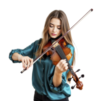 A woman playing the violin on a black background png