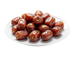 A plate of dates on a black background png