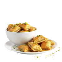 A bowl of food with some green onions on it png