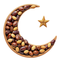 A crescent with dates and a star png