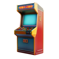 Vintage Arcade Machine with a Retro Design and Glowing Buttons png