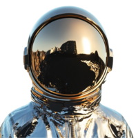 Space Helmet Reflecting a Beautiful Cosmic and Planetary View png