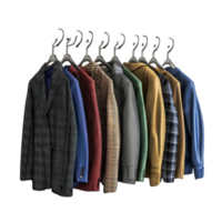Row of Jackets Hanging on a Hanger png