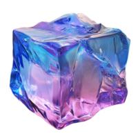 Blue and Purple Ice Cube on Transparent Background png
