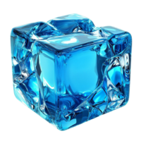 Blue Ice Cube with a Frozen Transparent Appearance png