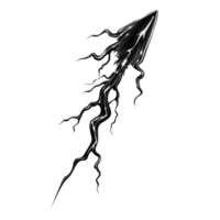 Black and White Drawing of a Lightning Bolt png