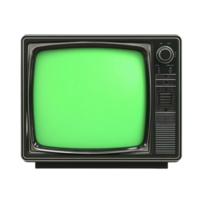 Retro TV with Green Screen on Transparent Background png
