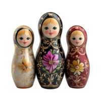 Three Russian Nesting Dolls png