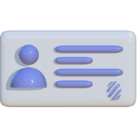 3D artwork of a landscape view ID card with fingerprint symbol. Suitable for use as a media for company presentations, business, and advertising. png