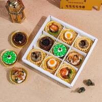 Top View of Ramadan and EID Mubarak Hampers Box photo