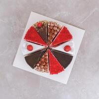 Top View of Colorful Milles Crepes photo