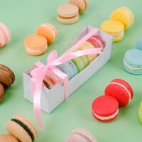 Mini Box Macarons for Valentines Days Gift photo