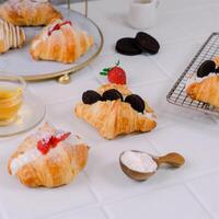 Close Up Photography of Mini Croissant for Valentines Days photo