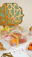 Ramadan and EID Mubarak Hampers With Ornaments Background photo