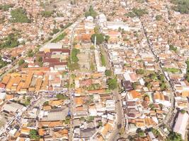 Cicalengka, Indonesia. Aerial Landscape. Cicalengka is a district in West Java, big civilization in the countryside. High angle view of Residential District and Cityscape. Densely Populated Settlement photo