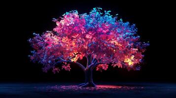 A tree with colorful leaves on it photo