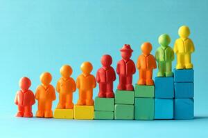 A group of colorful people standing on a line photo