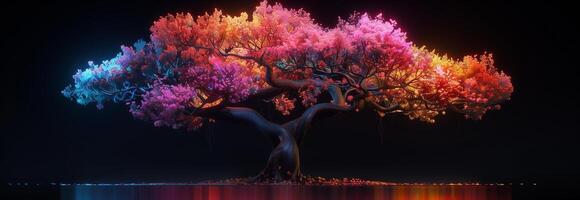 A tree with colorful lights on it photo