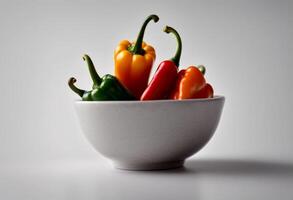 isolated background view spice white peppers red food black pepper cooking dry photo