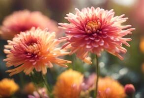 blossom summer bokeh flower pretty bunch chrysanthemum warm mother beautiful colorful fall bouquet flowers background spring photo