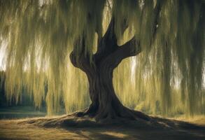 isolated olated green collection black background white eping treebranch tree willow design photo
