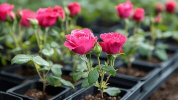 Stunning Pink Roses in a Garden Setting photo
