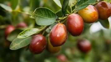 Ripe Juicy Fruits Hanging on a Branch photo