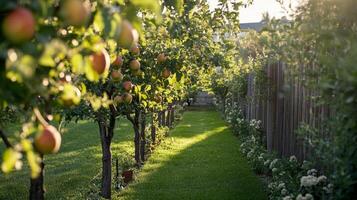 Sun-Kissed Orchard Garden. A Peaceful Oasis photo