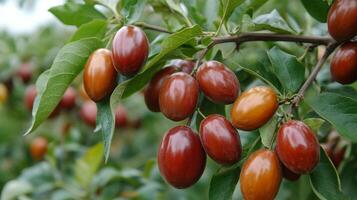 Juicy Red Fruits on a Tree photo